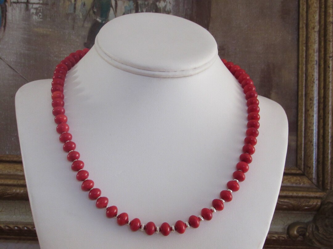 Red Natural Coral Necklace - Etsy