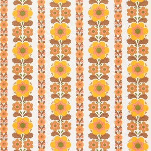 70s Flower Wallpaper #0710 - running meter or roll / vintage flower wallpaper