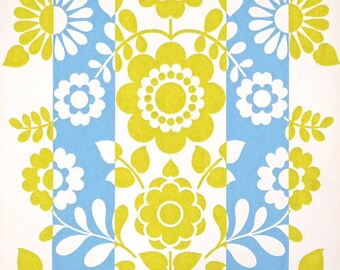 70s flower wallpaper #0427A - running meter without roll / vintage wallpaper / floral wallpaper