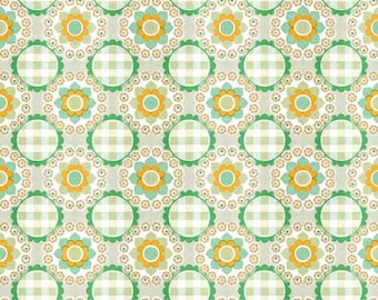 70s retro wallpaper #0820A - running meter o. roll / vintage wallpaper / green