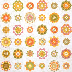 Carta da parati Prilblumen anni '70 #1332A - metro lineare senza rotolo / carta da parati floreale vintage degli anni '70, retrò originale