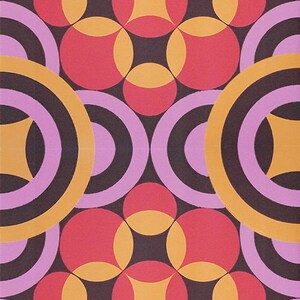 Jaren '70 DOMINO behang - #0001C - pakket of vel / vintage geometrisch psychodelic behang uit de jaren 70