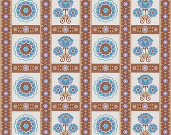 70s Vinyl Wallpaper #0615CL - running meter / vintage flower wallpaper, kitchen wallpaper