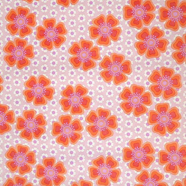 70er Blumen Tapete #1414 - pro Meter oder Rolle / vintage flower wallpaper / prilblumen