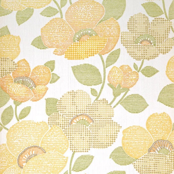 50er 60er Blumen Tapete #0501 - Rolle / roll / vintage floral wallpaper 50s