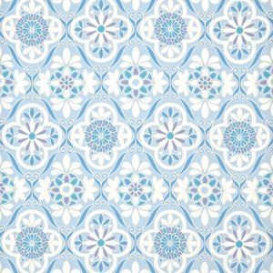 70er Tapete #0213CL - laufender Meter / vintage wallpaper in blue from 70s