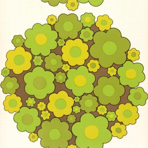 70s floral wallpaper #0716L - running meter / vintage floral wallpaper 70s