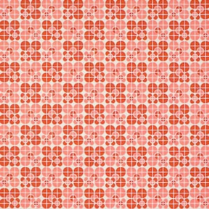 rote 70er Blumen Tapete #1212C - pro Meter oder Rolle / vintage flower wallpaper in red