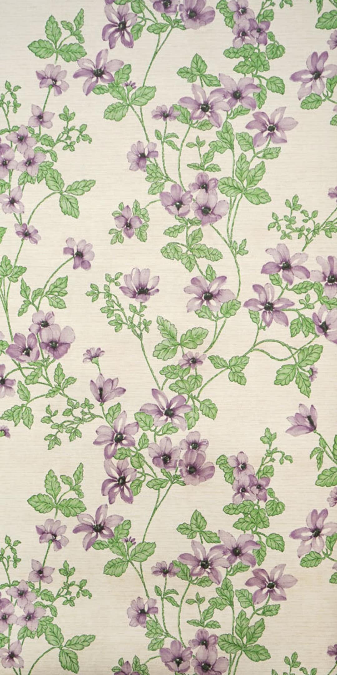 70s Flower Wallpaper 0620A Running Meter O. Roll / Vintage Flower