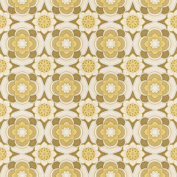 70er geometrisch-florale Tapete #1209AL - laufender Meter /1960s 1970s vintage geometric flower wallpaper