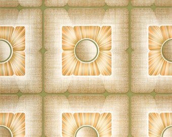 70s Wallpaper #0410 - running meter or roll / vintage geometric wallpaper from 1970s