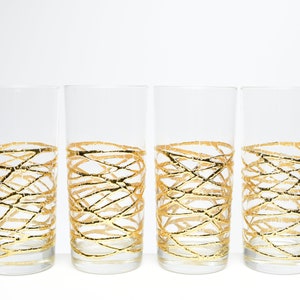 Vintage Culver Golden Ropes Highball Glasses Culver Cocktail Glasses Culver Barware