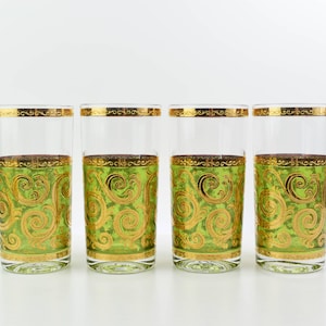 Vintage Culver Toledo Glasses Elegant 22k Gold Highballs, Old Fashioned & Punch Glasses Hollywood Regency Unique Gift Idea