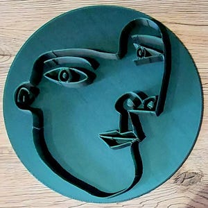 3D Printed Face Line Art Plaque – Modern Abstract Home Deco