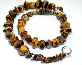 Tiger eye necklace, tigereye necklace, tigereye bead necklace, boho necklace, bead necklace, tiger eye bead necklace, gemstone necklace