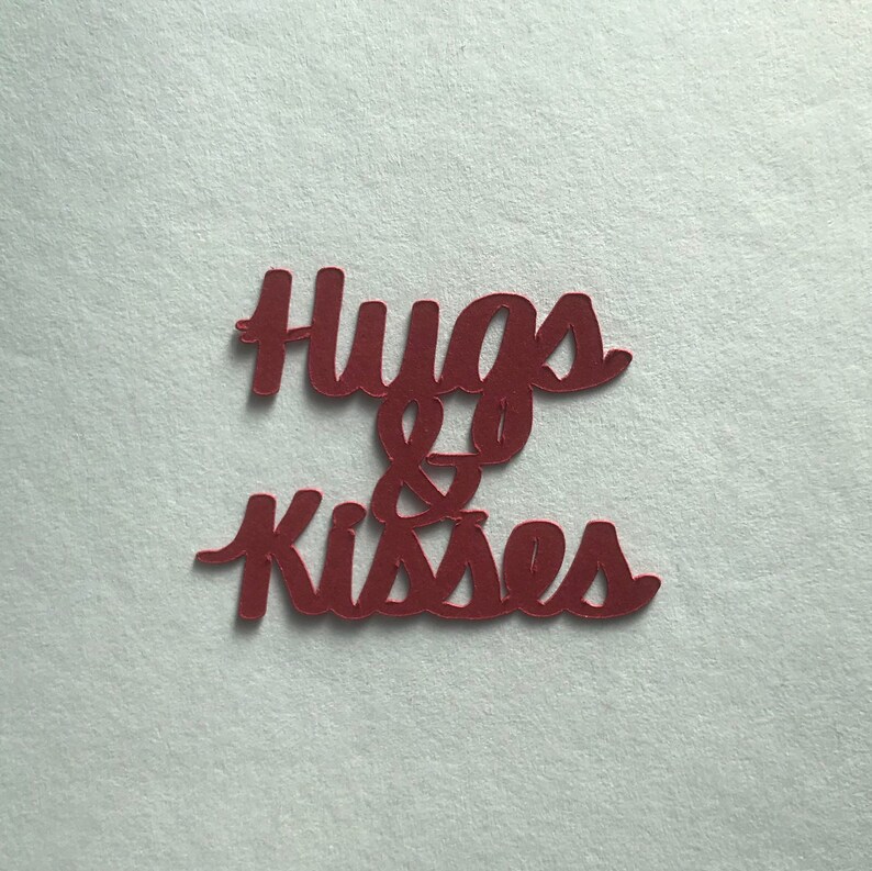party decorations cardmaking Valentine/'s Love Theme: Hugs /& Kisses 50-piece card stock phrase confetti scrapbooking