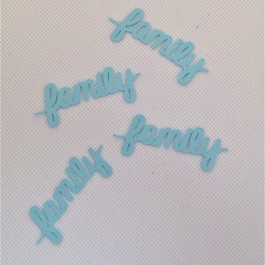 family 50 piece word confetti, table scatter, scrapbooking, choose your color(s)