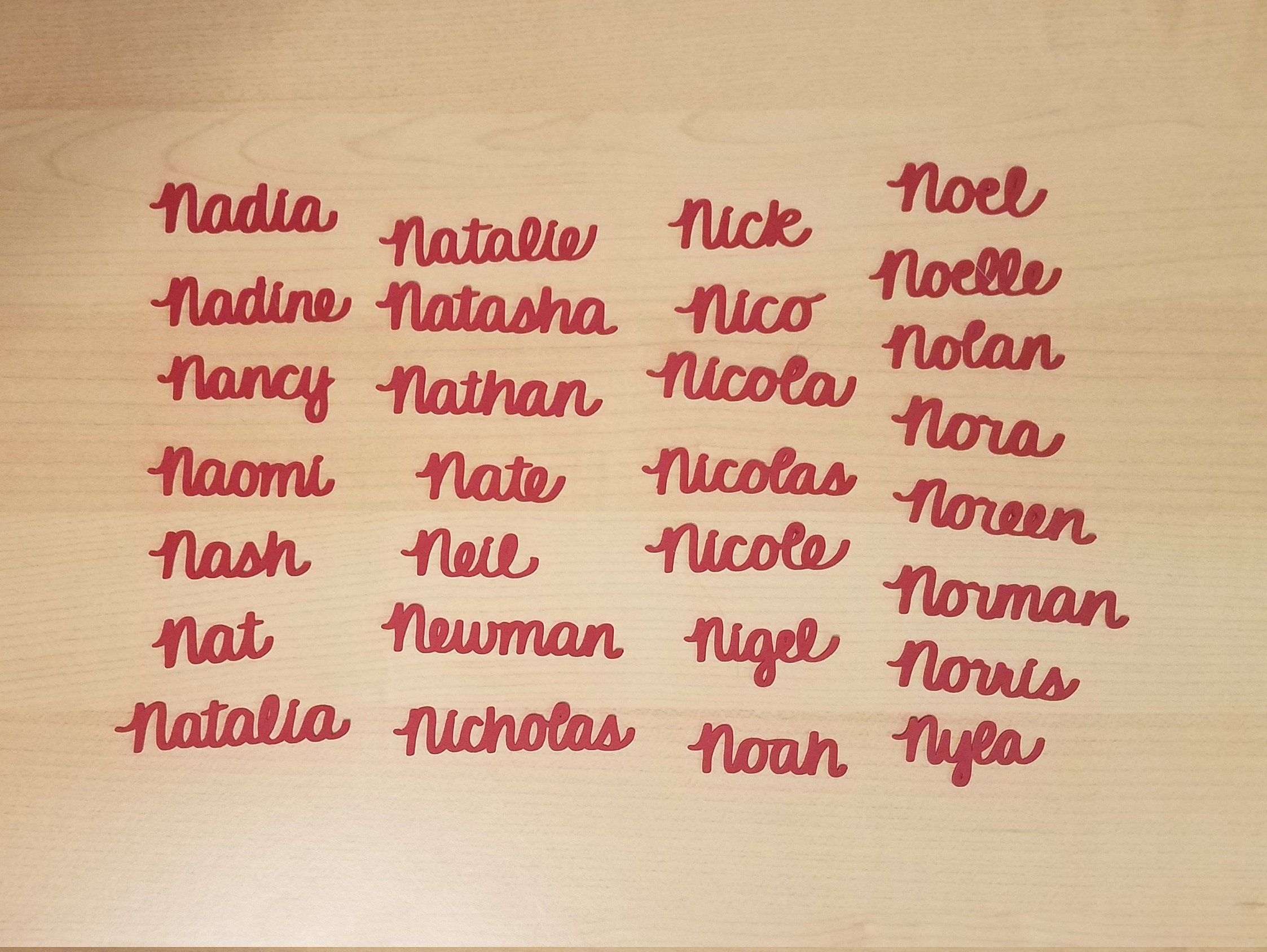 Handwritten N Names Choose Your Name Beginning With N Etsy