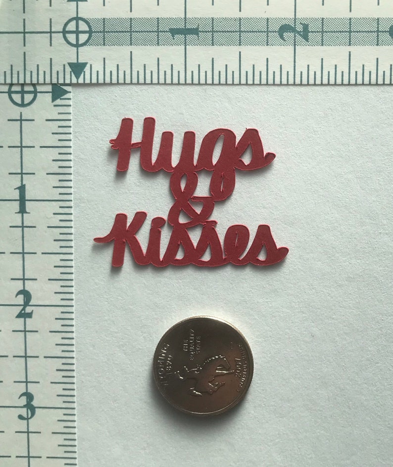 party decorations cardmaking Valentine/'s Love Theme: Hugs /& Kisses 50-piece card stock phrase confetti scrapbooking