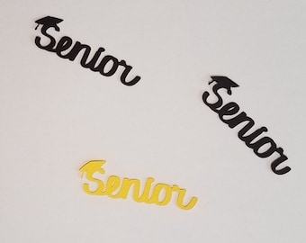 Graduation Confetti:  Senior with graduation cap image 50-pieces cardstock confetti, scrap booking, card making, table scatter, decoration