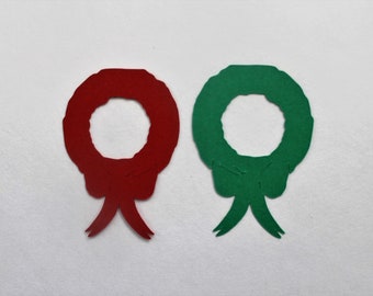 Christmas theme: Christmas wreath 50-piece card stock confetti for party decorations, scrap booking, card making, table scatter, toppers