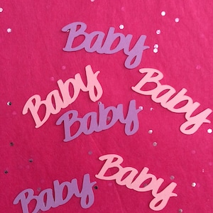 Word &quot;Baby&quot; 50 piece card stock confetti, table scatter, scrapbooking