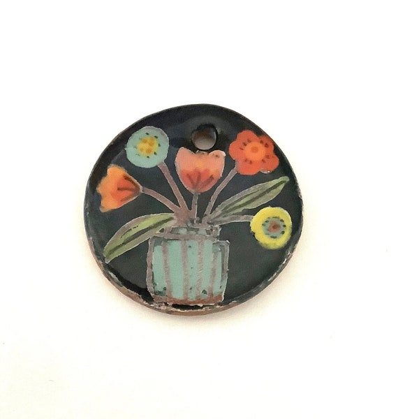 Ceramic flower pendant