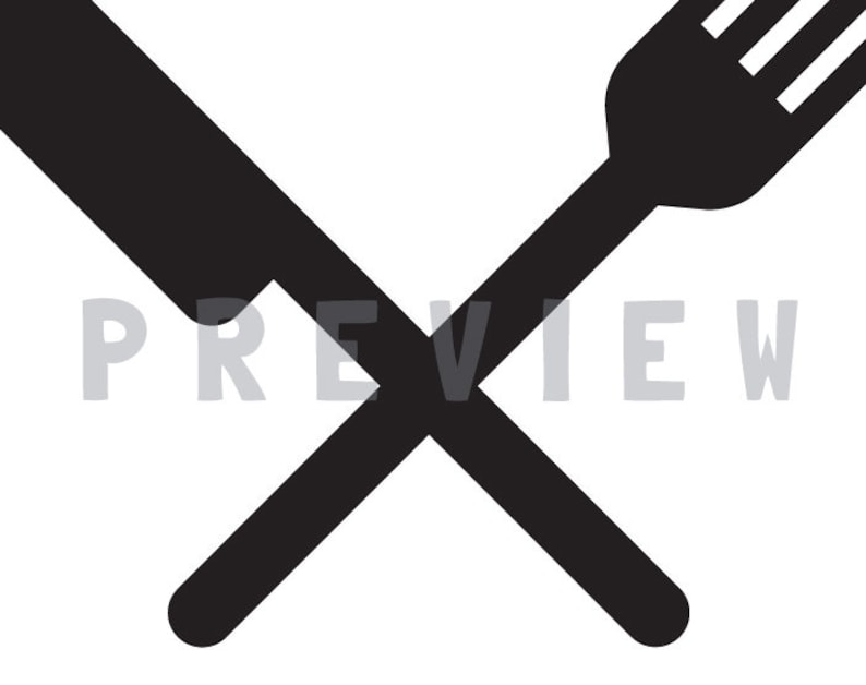 Cutlery Fork Knife Svg, Fork and Knife Svg, Knife and Fork Svg, Dxf