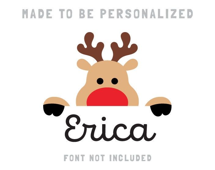 覗くトナカイ svg png dxf、トナカイ モノグラム svg、トナカイの名前