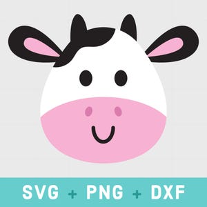 cute cow / cow face svg / cow svg / svg png dxf / farmhouse clipart / cow head svg / cows svg/ baby cow face svg / cute boy girl kid cow