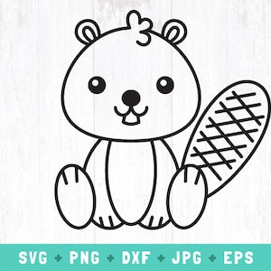 cute beaver outline svg, beaver outline svg, baby beaver png, sitting beaver cut file, woodland animals svg, forest animal svg, beaver svg