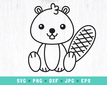 cute beaver outline svg, beaver outline svg, baby beaver png, sitting beaver cut file, woodland animals svg, forest animal svg, beaver svg