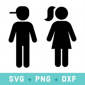 Kindertoiletten svg, Junge und Mädchen svg, dxf png dxf, Badezimmerschild druckbar, Badezimmerschild svg, minimalistisches Zeichen, Toilettenschild svg, Badezimmer