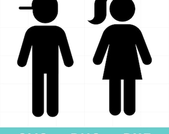 Kindertoiletten svg, Junge und Mädchen svg, dxf png dxf, Badezimmerschild druckbar, Badezimmerschild svg, minimalistisches Zeichen, Toilettenschild svg, Badezimmer