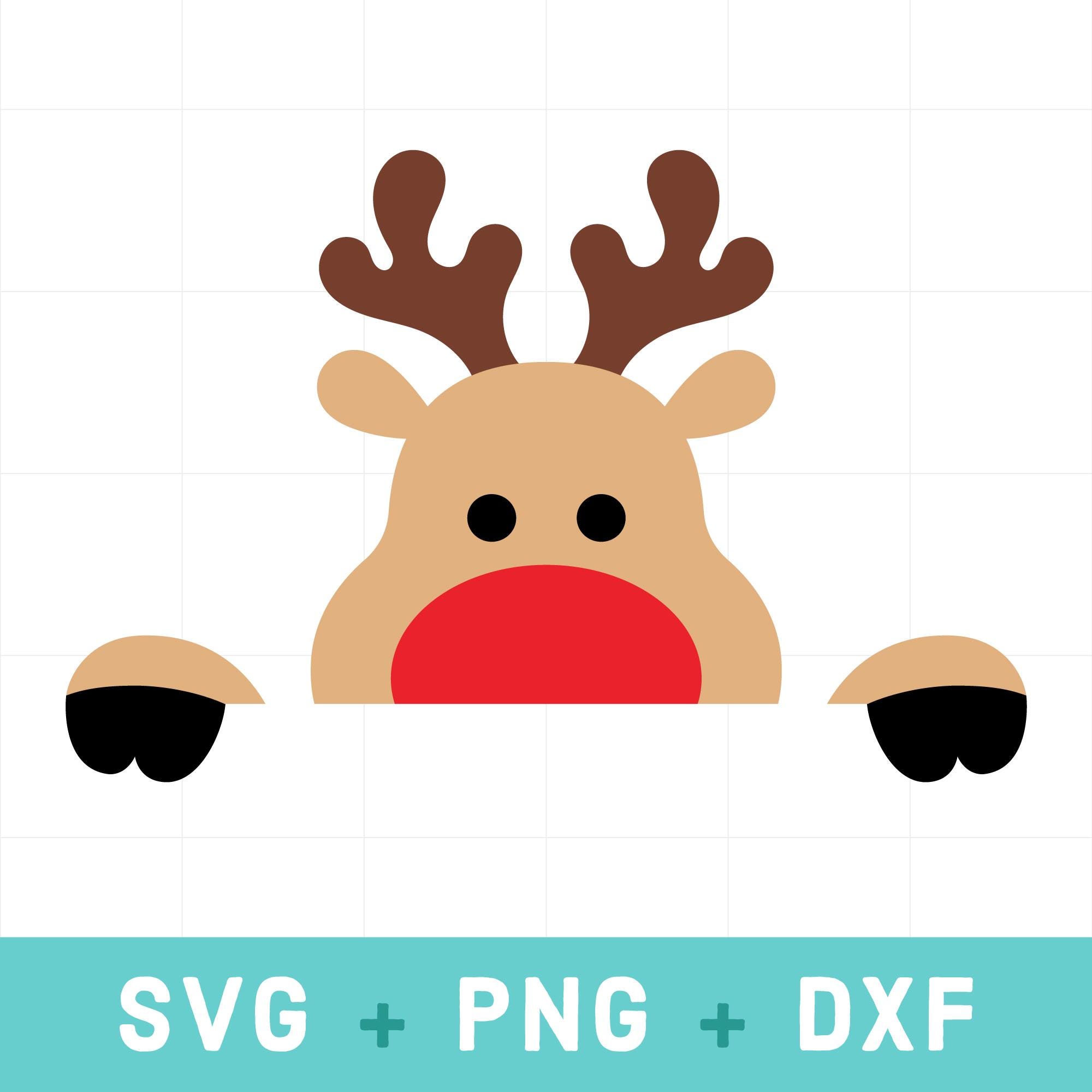 覗くトナカイ svg png dxf、トナカイ モノグラム svg、トナカイの名前