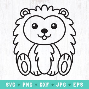 mignon hérisson contour svg, hérisson contour svg, bébé hérisson png, fichier de coupe hérisson assis, svg animaux des bois, clipart animal de la forêt