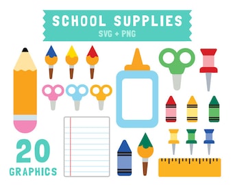 school bundle / back to school clipart / school supply clipart / school supplies svg / svg png / school clipart bundle / instant download