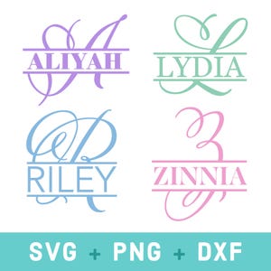 split monogram alphabet svg, monogramed split letters, monogram frame alphabet, svg for cricut, svg monogram png files, monogram dxf