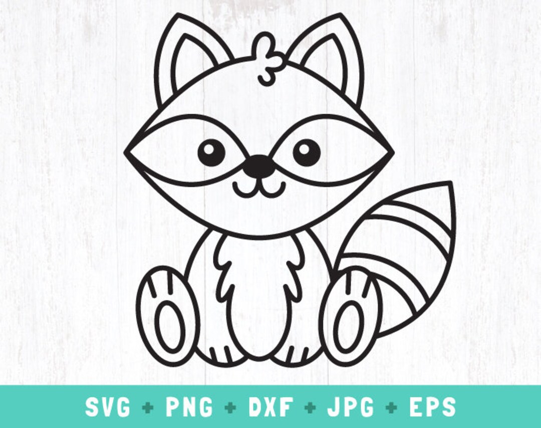 Cute Raccoon Outline Svg, Raccoon Outline Svg, Baby Raccoon Png ...