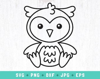 schattige uil overzicht svg, uil overzicht svg, baby uil png, zittende uil gesneden bestand, bos dieren svg, bos dier clipart, uil clipart, uil svg