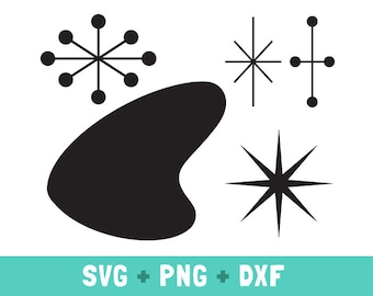 mid century shapes svg, mid-century modern digital download, atomic shapes svg, retro shapes png, googie sign shape clipart, retro boomerang