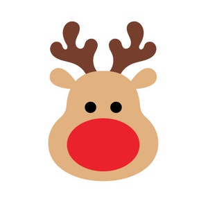 Rendieren SVG, Rendieren PNG, Kerstmis SVG, cricut Kerstmis, silhouet, Rendieren DXF, schattig rendieren SVG PNG, rode neus, rendieren gezicht SVG