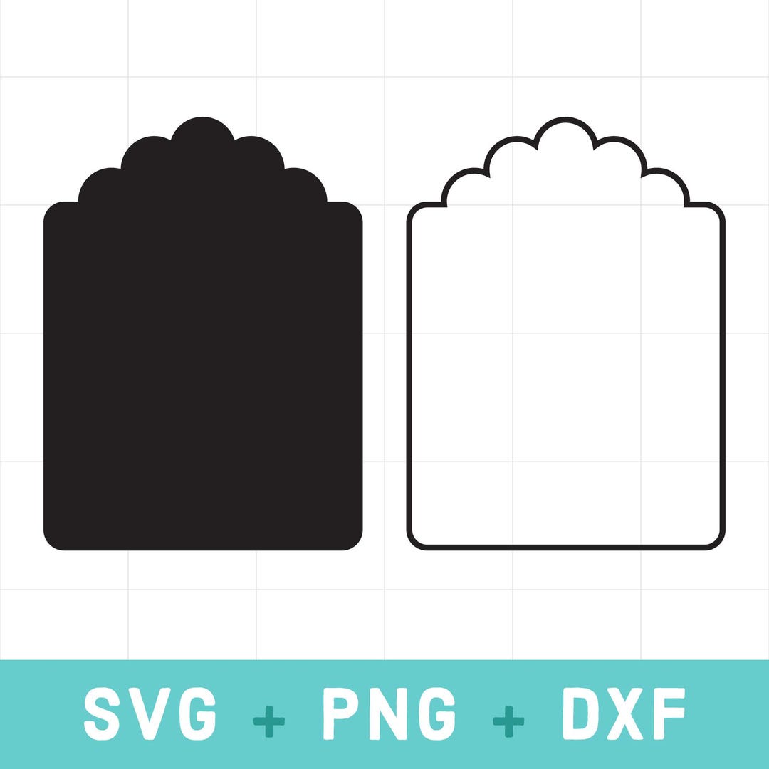 Scallop Frame Svg Dxf, Wave Svg File, Scalloped Frame Svg, Frame ...