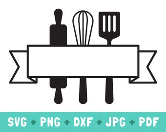 kitchen monogram svg, baking monogram, kitchen split monogram, frame svg, cooking monogram, bakery svg, chef svg, kitchen utensils svg