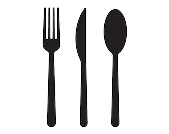 cutlery set fork knife spoon svg png dxf, restaurant sign svg, fork svg, silverware svg, shape clipart, spoon fork svg, fork spoon dxf