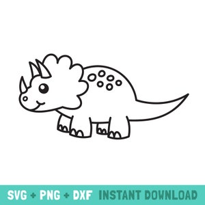 triceratops svg, triceratops png, triceratops dxf, schattige dinosaurus svg gesneden bestand, dinosaurus shirt png dinosaurus clipart, baby dinosaurus verjaardag