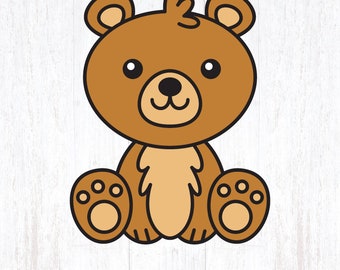 mignon ours svg, svg ours, ours couper fichier, ours renard clipart png, bébé ours svg, ours dxf, ours chemise svg, svg animal des bois, cub svg