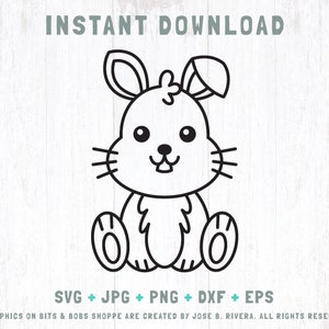 Cute Rabbit Svg, Rabbit Outline Svg, Rabbit Png, Sitting Rabbit Svg ...