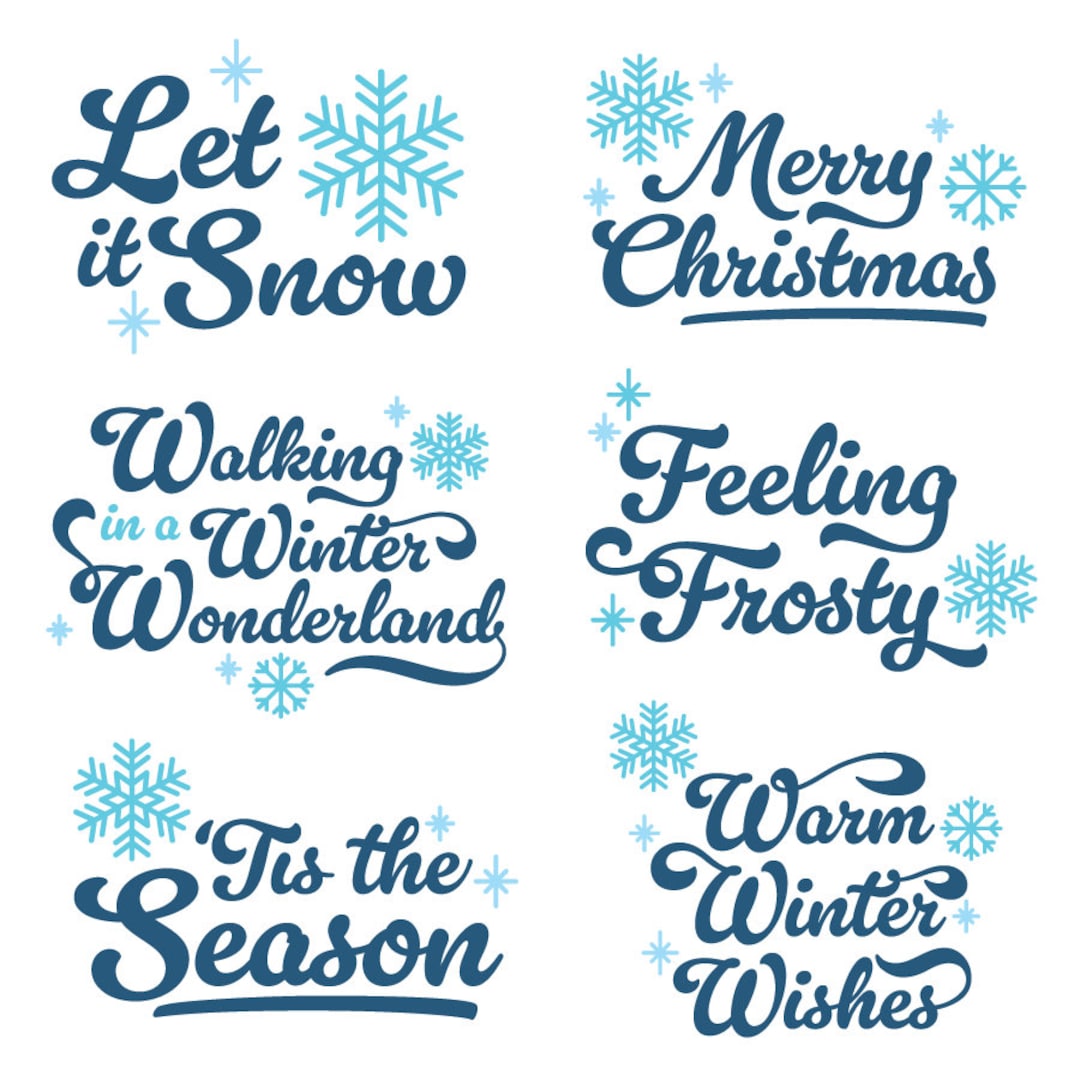 Winter Svg Bundle, Let It Snow Svg, Tis the Season, Merry Christmas Svg ...