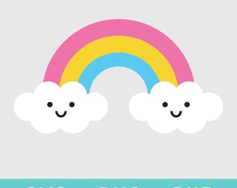 cute rainbow svg, rainbow png, happy rainbow svg, rainbow dxf, nursery svg, rainbow clipart, rainbow sublimation, rainbow clouds svg, cute
